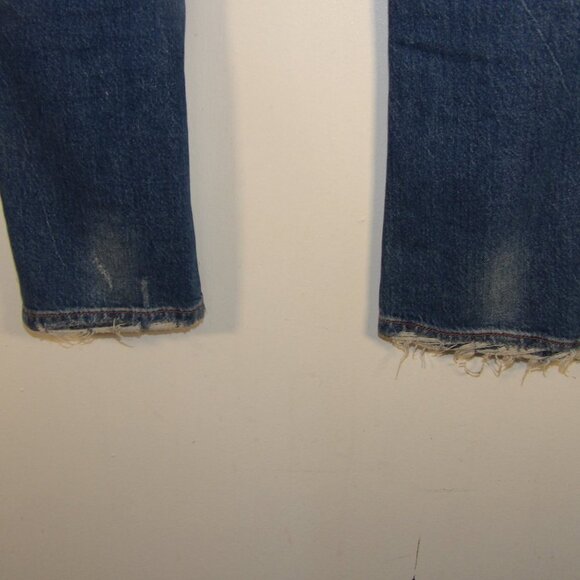 Zara Destructed Midrise Blue Jeans Sz 4 - Picture 9 of 11
